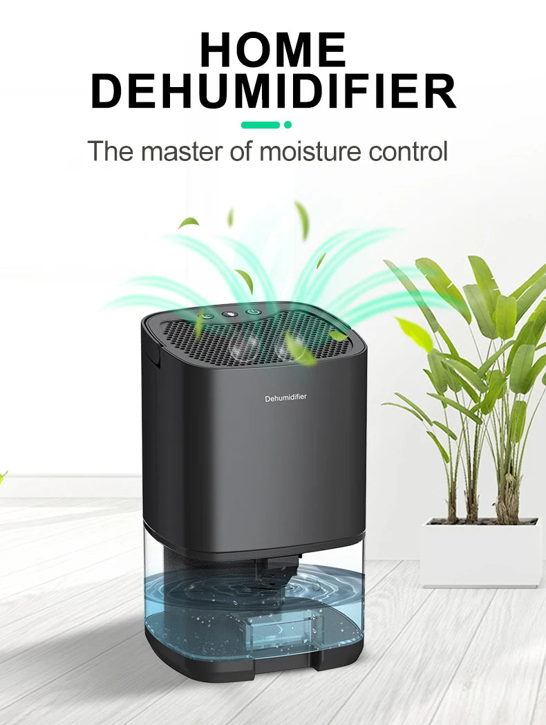 Air Dehumidifier – Portable Quiet Moisture Absorber & Air Dryer for Home, Bedroom, Office, Kitchen